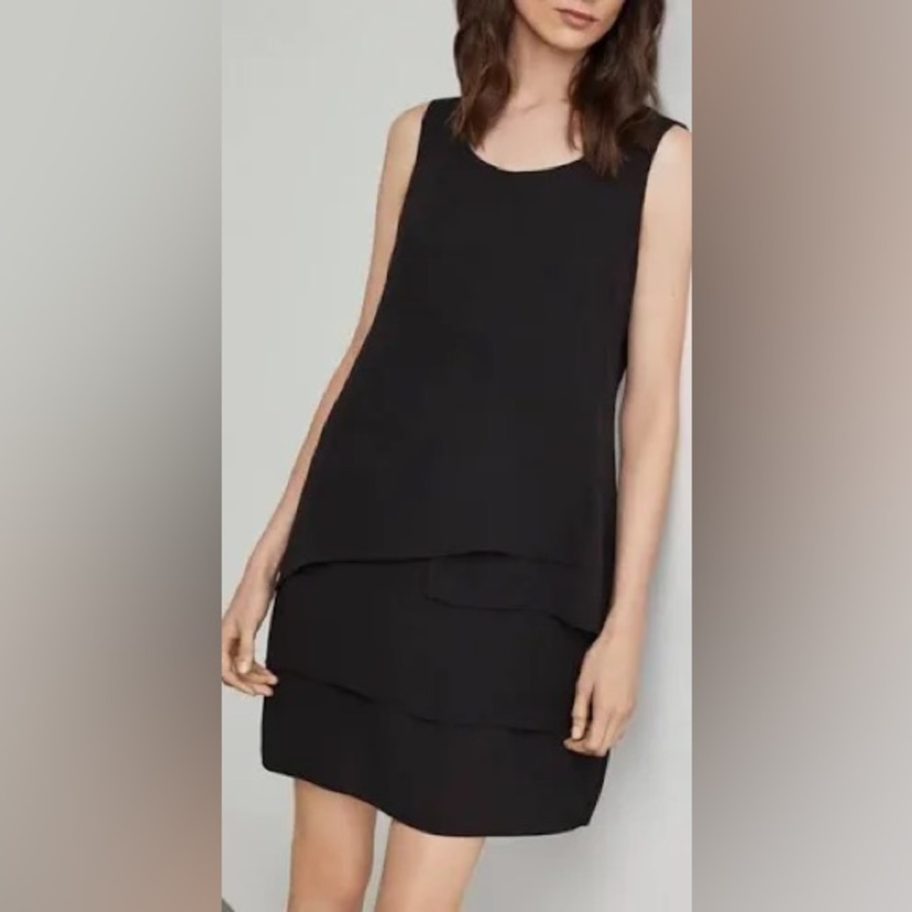 BCBGMAXAZRIA Haley Layered Shift Dress in Black, Size 6